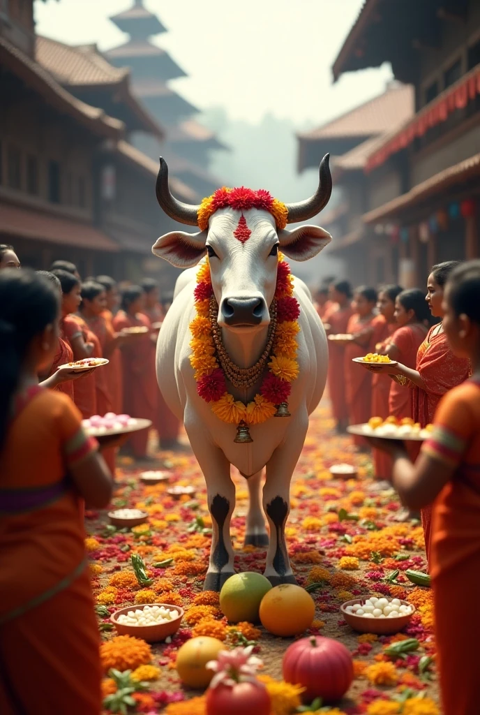 तिहारको चौथो दिनः आज गाई पूजा गरिँदै